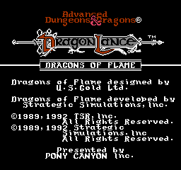 Advanced Dungeons & Dragons - Dragons of Flame (Japan) Title Screen